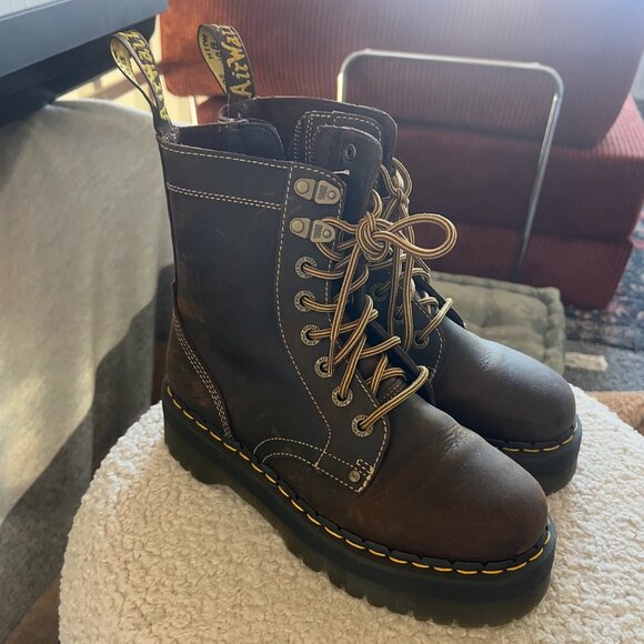 Dr. Martens Jadon Boot Arc Crazy Horse Platforms in Brown - Picture 5 of 8